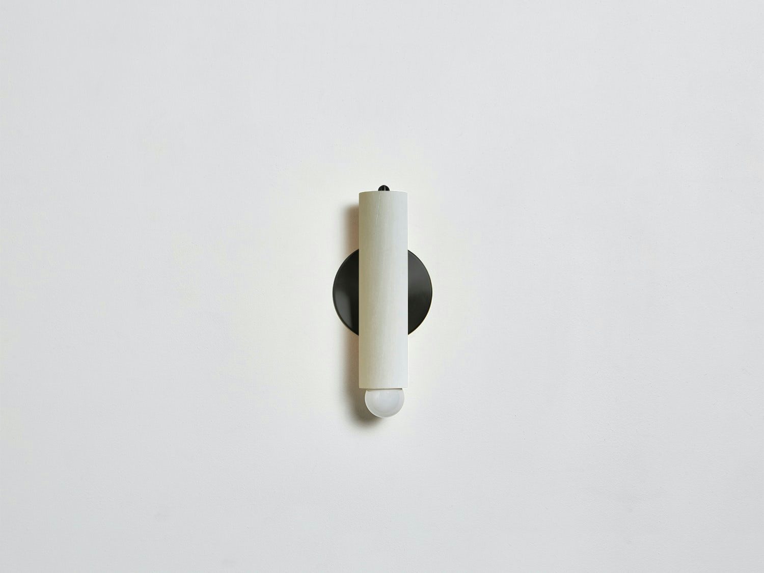 gallery image for Lodge Sconce_Painted_Off_Straight_Bone White-Blackened Steel