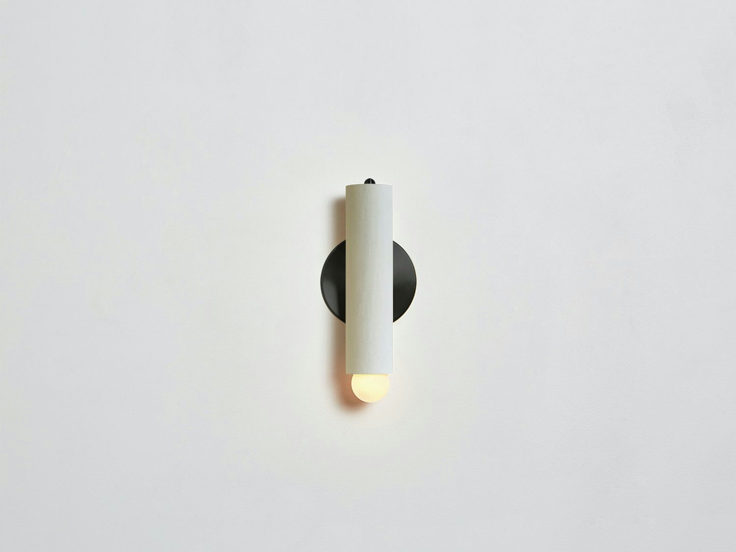 gallery image for Lodge Sconce_Painted_On_Straight_Bone White-Blackened Steel