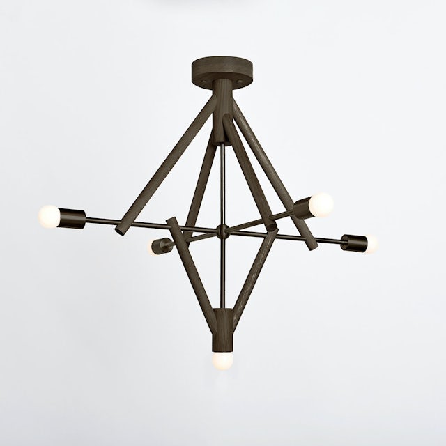 gallery image for Lodge-Chandelier-Five_Oxidized_White_On